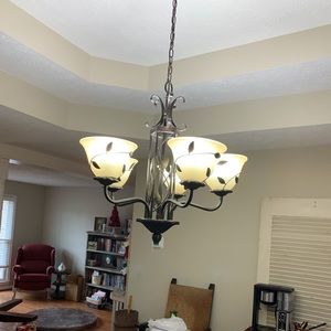 Wrought iron / black aluminum dining room light